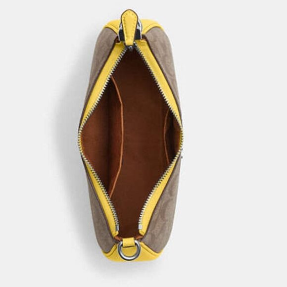 Coach Teri Shoulder Bag Brown CA548 Signature Canvas Yellow Crossbody ORGPKG - Picture 10 of 13